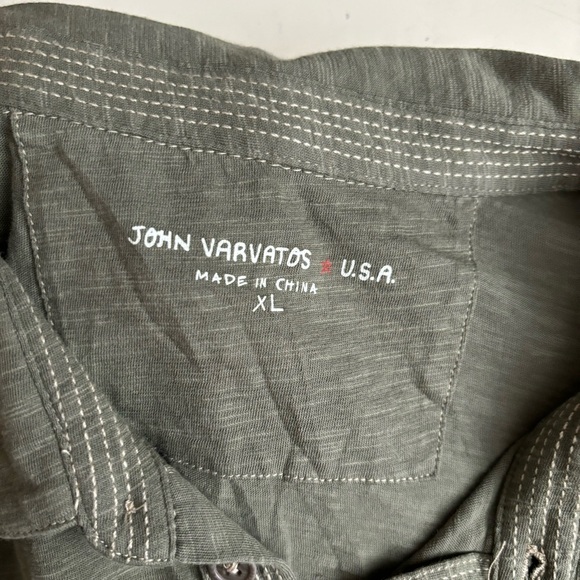 John Varvatos Peace Sign Polo Shirt Men's Size XL Green Lightweight cotton - Picture 5 of 7